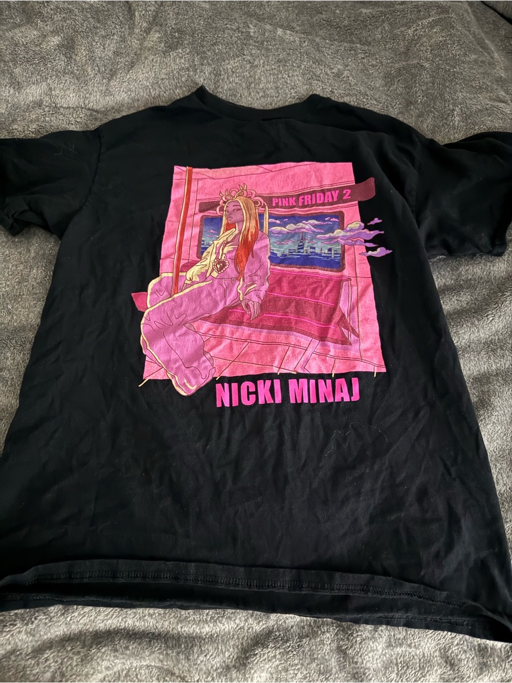 Nicki Minaj Black Tee with Pink Graphic